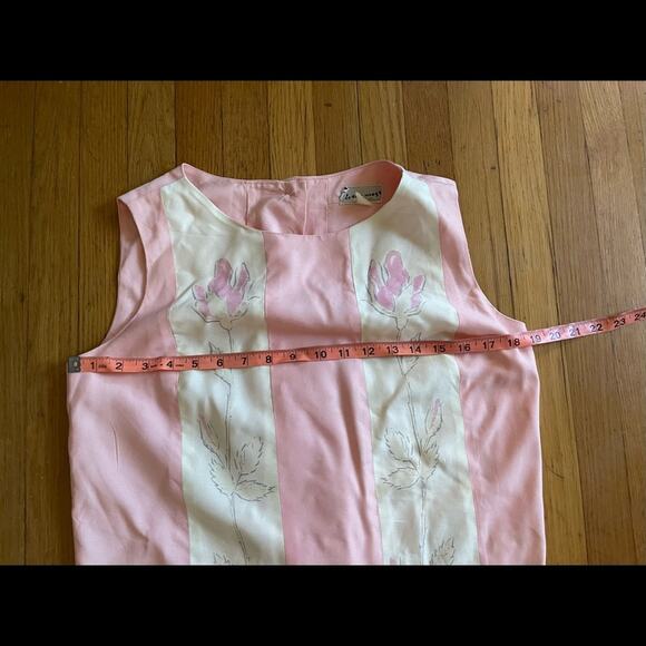 60s Vintage Pink and White Tunic with Scalloped Edges - Picture 4 of 6
